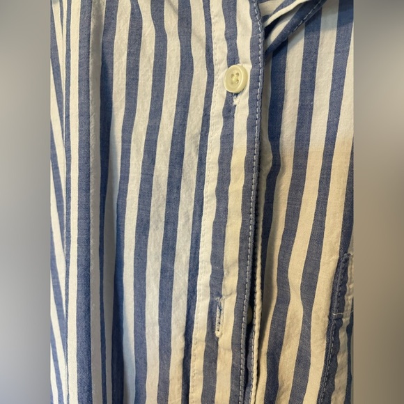 Blue and White Striped Women's Top - Picture 4 of 5